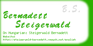 bernadett steigerwald business card